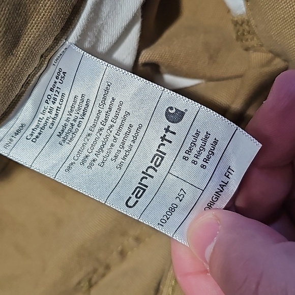 Carhartt tan size 8 original fit pants - Picture 7 of 7
